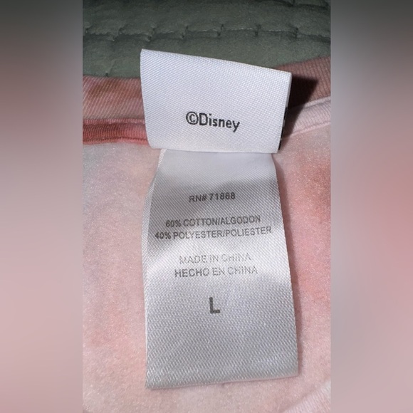 Pink Tie-Dye Mickey Mouse Never Stop Trying Sweatshirt. Sz. LG VGUC - Picture 7 of 8